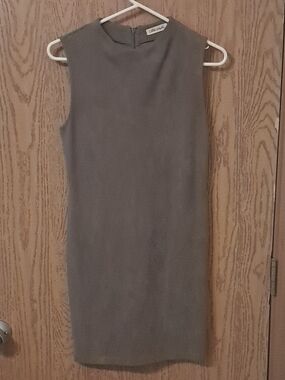 Chloe & Katie Sleek Suade Mini  Dress in Gray Small
